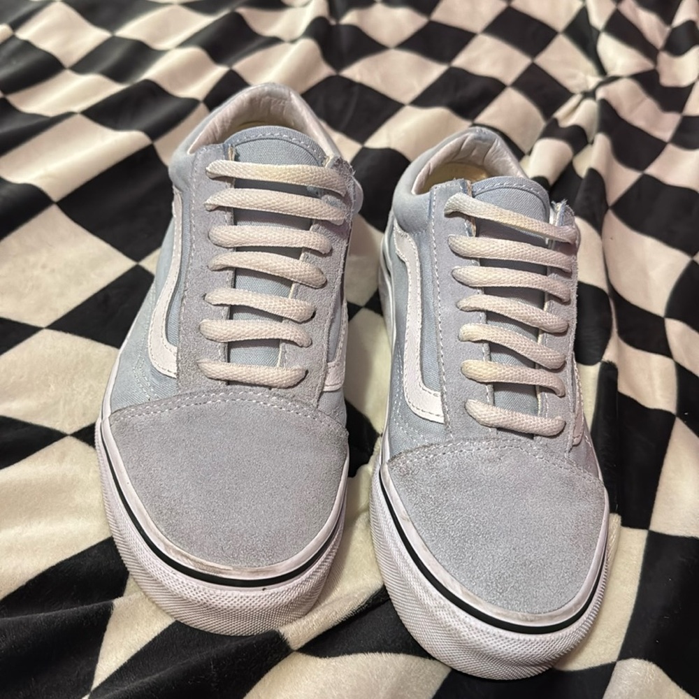 Vans Women’s 6.5 Men’s 5 Baby Blue Low Top Sneakers Classic Canvas Shoes Summer